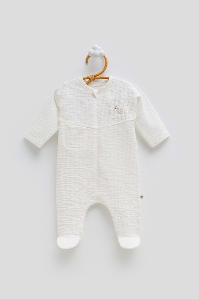 Caramell Jungle Friends Front Zippered Jumpsuit Ecru