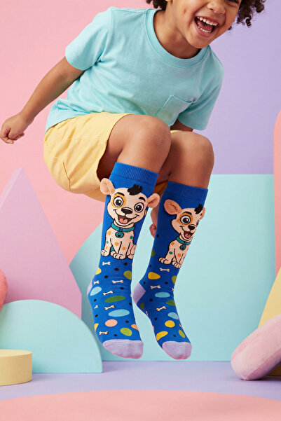 Katia&Bony Çocuk Köpekli Kulak Aksesuarlı Dizüstü Çorap