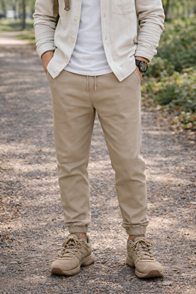 Souris Muške pantalone u boji kamena Jogger udobne kroj Pamuk dela elastična ...