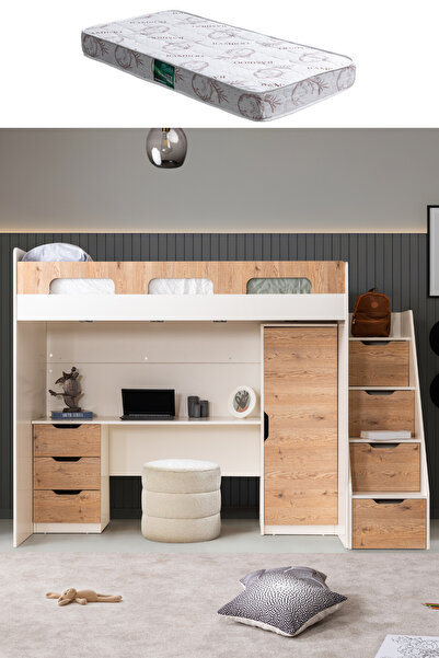 Setay Ranza, Münih Ranza Masa Dolap - Ceviz - 1 Adet Comfort Yatak