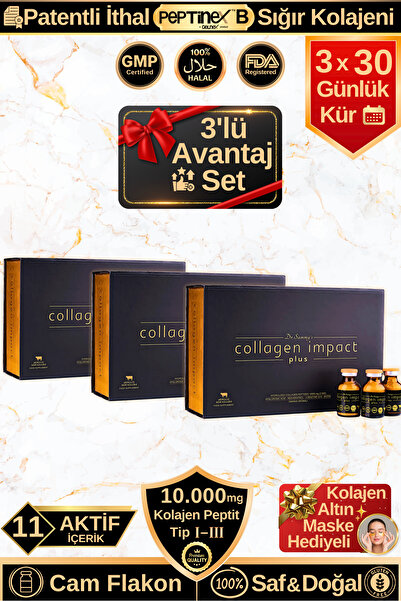 Dr.Sammy's مجموعة كولاجين إمباكت بلس المميزة المكونة من 3 عبوات، نوع 1-3، مسح...