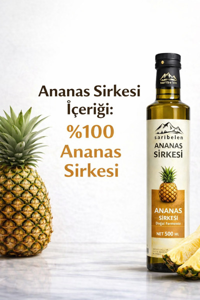 sarıbelen Ananas Sirkesi 500 ml - Fermente Meyve Sirkesi