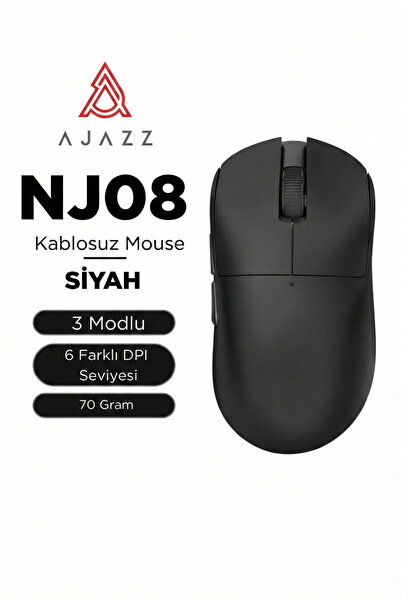 Ajazz NJ08 Ergonomik Kablosuz Ofis/Oyuncu Mouse-3 Modlu Kullanım-6 Seviye DPI...