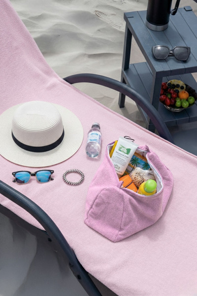 Miespiga 100% Cotton Beach Towel and Waterproof Wet-Dry Swimsuit Bag Set of Two