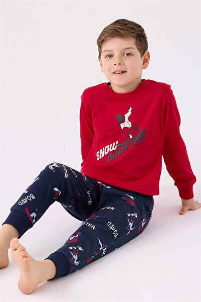 Rolypoly Boy's Red Long Sleeve Pajama Set