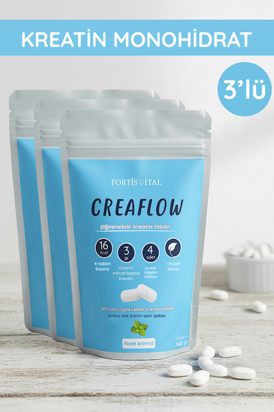 Fortis Vital Creaflow Çiğnenebilir Kreatin 80 Tablet (3 Paket)