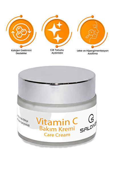Vitamin C Yüz Kremi 50 ml • Doğal İçerikli Yüz Bakım Kremi • Günlük Cilt Bakımı • Cam Kavanoz