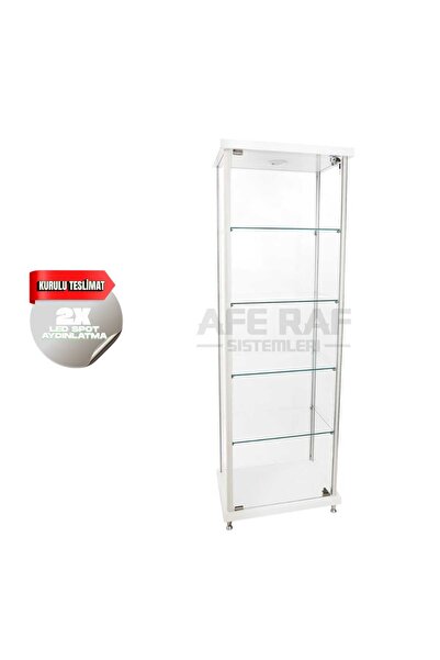 AFE DEKOR 40x60x175,Camlı Dolap, Camlı Vitrin, Koleksiyon Dolabı, Cam Dolap,G...