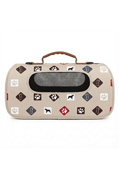 FOXMAG24 Foldable pet carrier bag, Nunbell, breathable mesh, 45x28x27cm, Cream