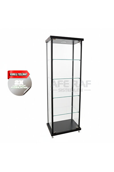 AFE DEKOR Kurulu Teslimat, 30x50x175, Camlı Dolap, Camlı Vitrin, Koleksiyon D...