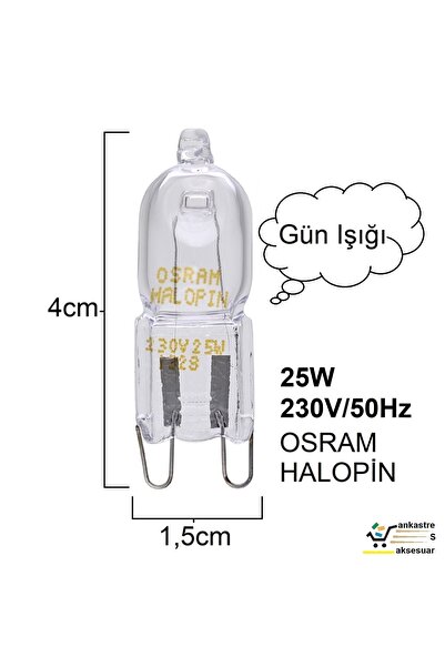 Arçelik Fırın İç Aydınlatma Lambası 40W Kapsül Lamba 2800K Işık Halojen Ampul...