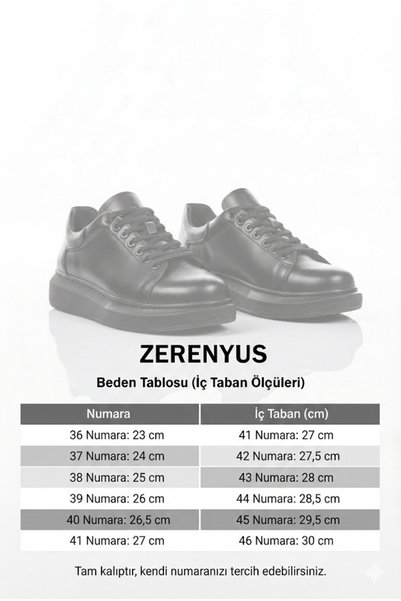 Zerenyus Yüksek Kalite Alexander Model Kalın Taban Bağcıklı Erkek Sneaker