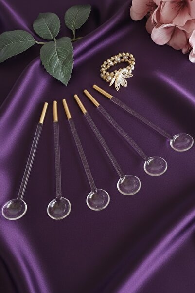 DECOSTYLE Glass Tea Coffee Stirring Spoon Set of 6 – 13 cm Stylish and Durabl...