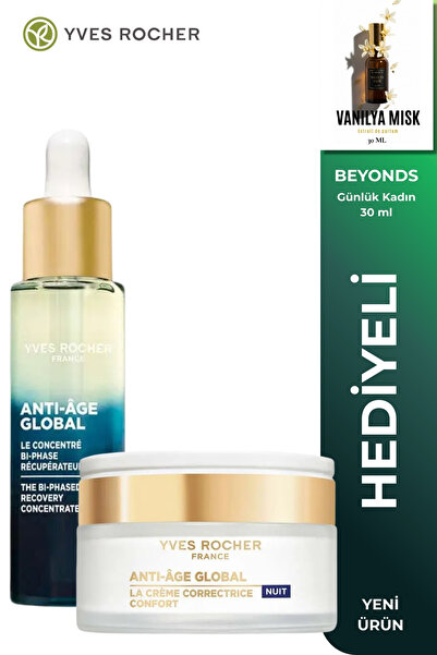 Yves Rocher Gece Nemlendirici Rutin Seti Yenileyici Yaşlanma Karşıtı Serum + ...