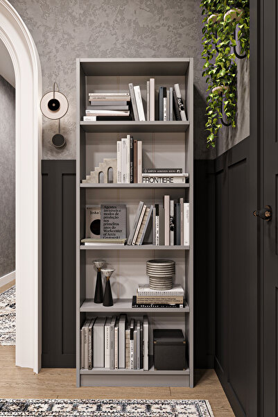 asratrend 5 Raflı (5 BÖLMELİ) Kitaplık Çalışma Odası Ofis Modern Dekoratif Ki...