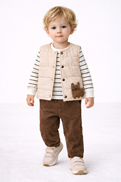 Harika KIDS Baby Boy 3-Piece Set 9-24 Months Inflatable Vest 100% Cotton Swea...