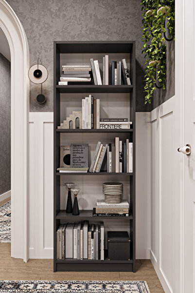 asratrend 5 Raflı (5 BÖLMELİ) Kitaplık Çalışma Odası Ofis Modern Dekoratif Ki...