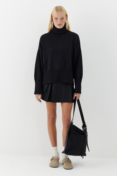 MARKALİSTE basic Pulover tricotat înalt negru