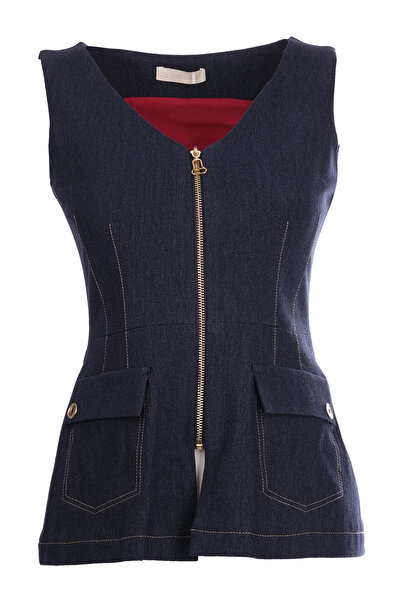 Naar Minimalist Sleeveless Zippered Pocket Detailed Vest - Casual Chic