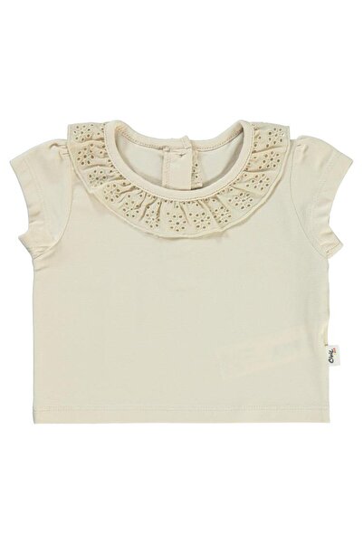 Civil Baby تي شيرت مطرز بياقة للأطفال من 6 إلى 18 شهرًا - لون عاجي للأطفال من...