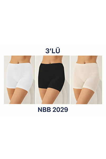 NBB 3 bucăți chiloți scurți fără cusături, negru și alb, 2029