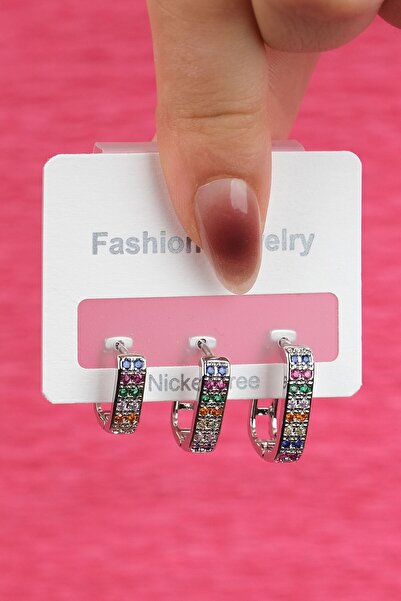 Richard Jewell أقراط نسائية من الفولاذ الملون