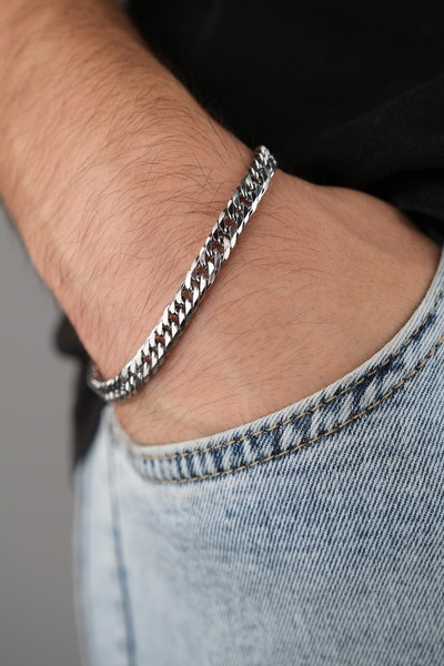 Jack Ferrero Erkek Deri Bileklik Çelik Kilit Renk Atmaz