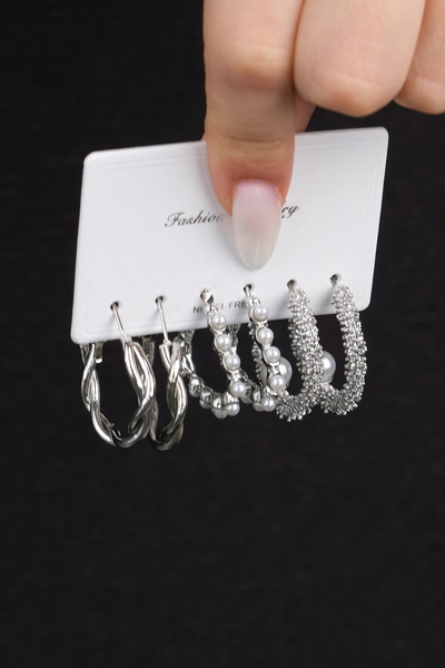 Jack Ferrero نموذج حلق نسائي من الفولاذ الملون مكون من 6 قطع