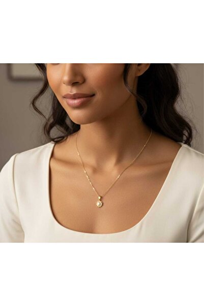 Carenzo Minimal Taşlı Çelik Kadın Kolye