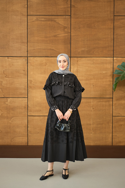 LOCCO بدلة نسائية وظيفية من الحجر الأسود الأساسي