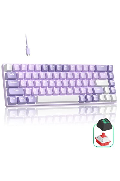 Timebox Μηχανικό πληκτρολόγιο παιχνιδιών 60% μωβ με οπίσθιο φωτισμό, γραμμικό...