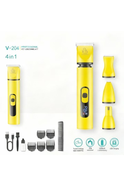 FOXMAG24 Κουρευτική μηχανή περιποίησης ζώων 4-σε-1 για σκύλους και γάτες, με ...