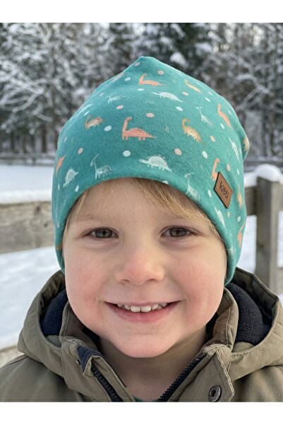 Kardelen Butik Denizli 100% памучна двуслойна детска плетена шапка (4-8 години)