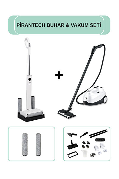 PiranTech M-210 Şarjlı Islak & Kuru Zemin Temizleyici & CB-107C Çok Fonksiyon...