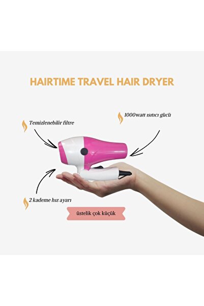 Hairtime 3510 Taşınabilir Katlanabilir Otel Tipi Seyahat Tipi Saç Kurutma Mak...