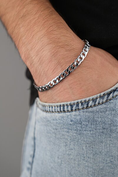 Jack Ferrero Erkek Deri Bileklik Çelik Kilit Renk Atmaz