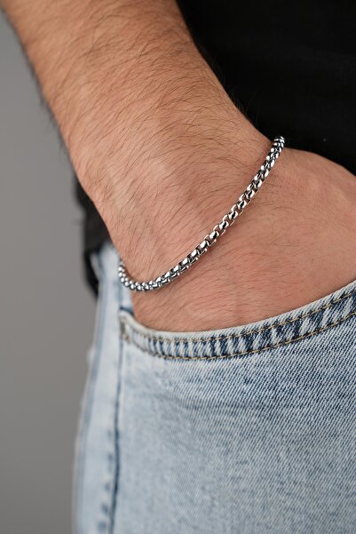 Jack Ferrero Erkek Deri Bileklik Çelik Kilit Renk Atmaz