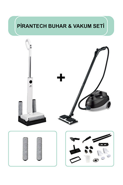 PiranTech M-210 Şarjlı Islak & Kuru Zemin Temizleyici & CB-107C Çok Fonksiyon...