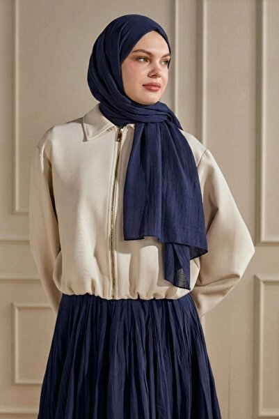 SilkTouch Navy Blue Coral Shawl