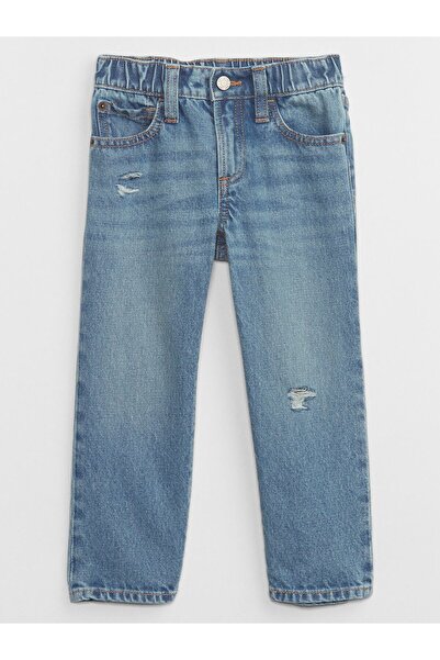 GAP Erkek Bebek Mavi Distressed Original Straight Jean Pantolon