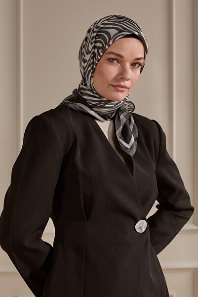 SilkTouch وشاح كريستالي بنمط الحمار الوحشي الأسود