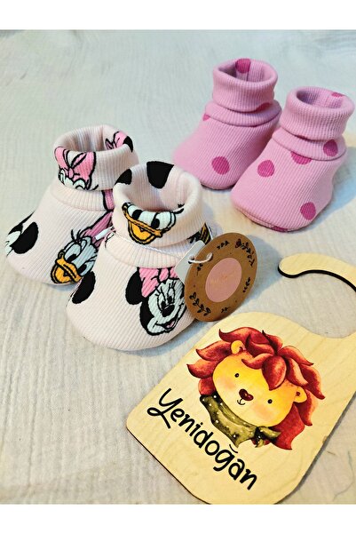 zsz tasarım KIZ BEBEK PAMUKLU YENIDOGAN PATIK 2LI PEMBE SET