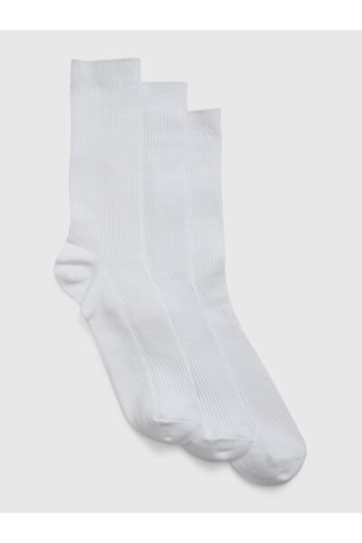 GAP Erkek Beyaz Crew Çorap Seti (3'lü)