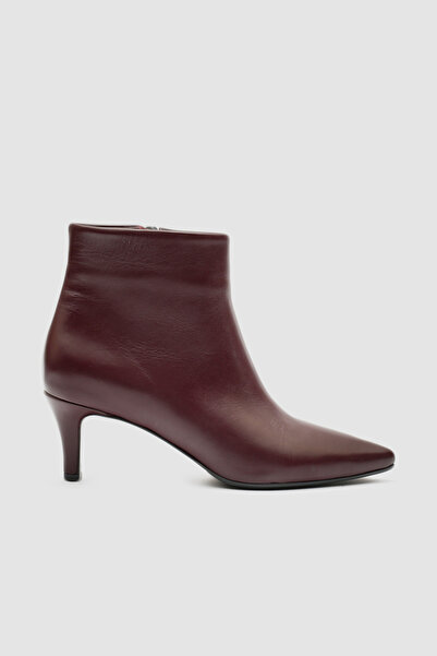 TOGO Bordo Hakiki Deri Kadın Topuklu Bot [060283]