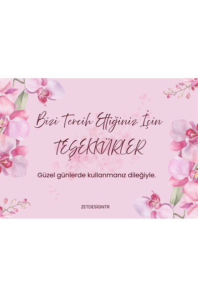 Zet Designtr Kişiye Ve Firmanıza Özel 30 Adet 6x9 Cm Teşekkür Kartı Sipariş K...