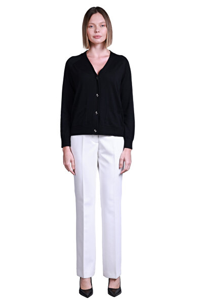 Sempre سترة نسائية بأكمام طويلة ورقبة على شكل حرف V - كاجوال وأنيقة للمكتب