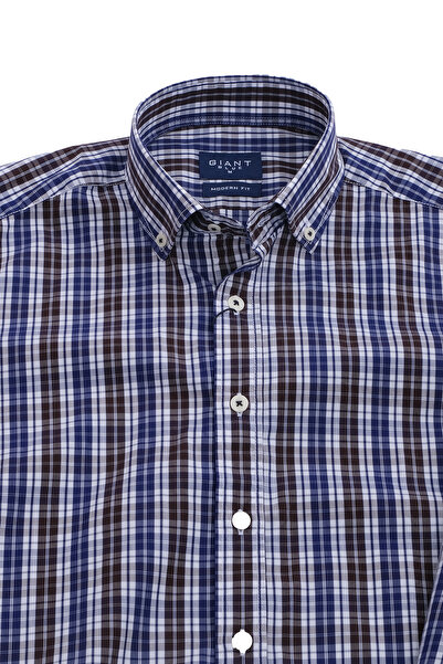 Giant Ανδρικό μακρυμάνικο πουκάμισο με καρό - Modern Fit Casual Business