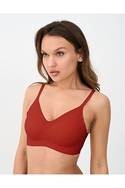 ALYA UNDERWEAR Women's Lightly Padded Thin Straps Seamless Laser Cut Ghost Bra