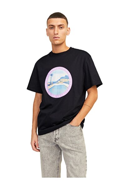 Jack & Jones Minimalistické pánské tričko Jack&Jones oversize – krátký rukáv,...