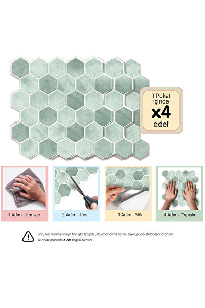 Stickez Tiles 3d Kendinden Yapışkanlı Duvar Karosu 30,5 cm x 30,5 cm (4 ADET)...